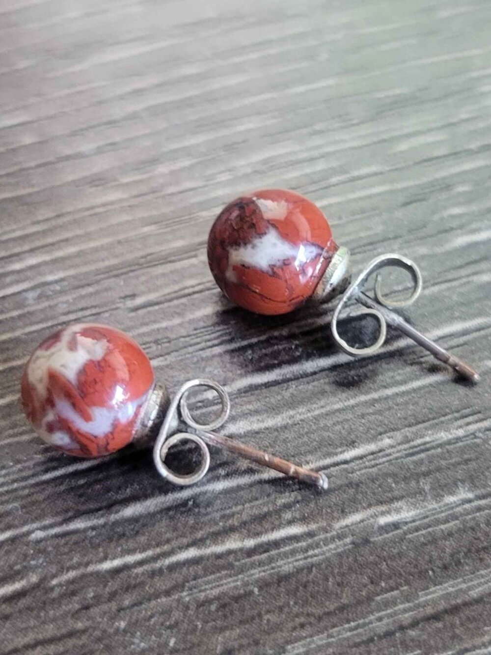 NO BRAND red stone earrings